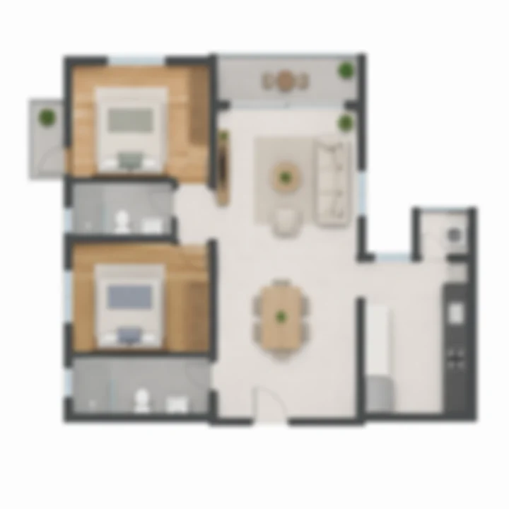 Modern Spaaces Sarjapur 2 BHK · indicative floor plan
